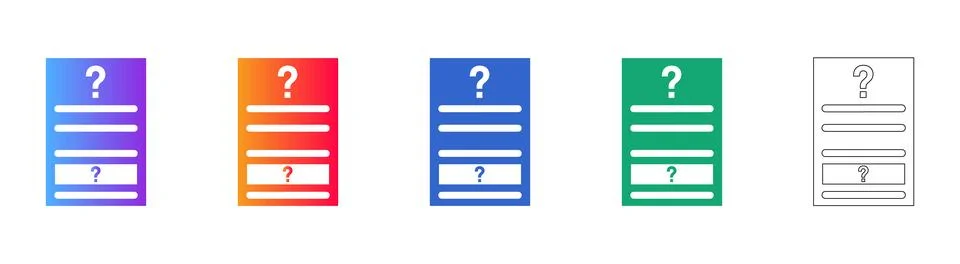 FAQ Question Mark Document Interface Icons Ilustração Stock