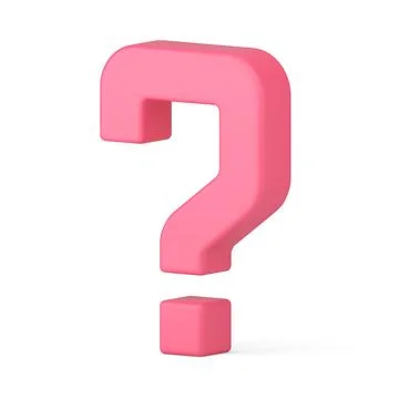 FAQ question mark pink isometric quick tips attention information solving p.. Illustrazione stock