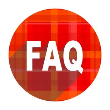 Faq red flat icon isolated. Illustrazione stock