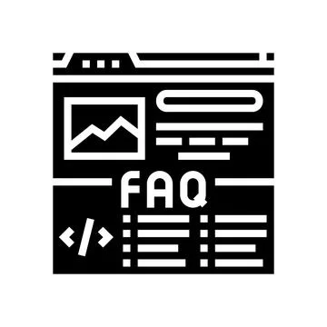 Faq schema seo glyph icon vector illustration Stock Illustration