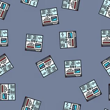 Faq schema seo vector seamless pattern Stock Illustration