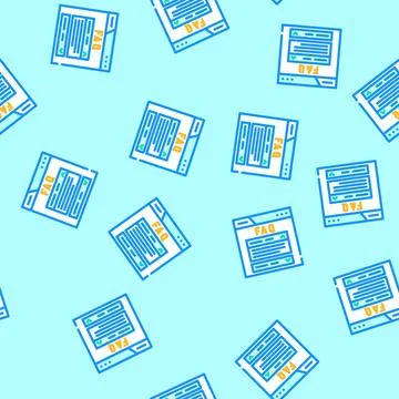 Faq schema seo vector seamless pattern Illustrazione stock