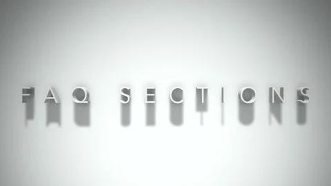 Faq sections 3D title animation white text on a white background Stock Footage 299644681