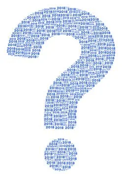 FAQ Shape of 2018 Year Texts 스톡 일러스트