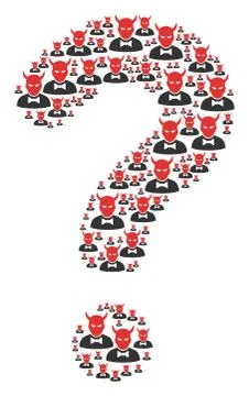 FAQ Shape of Devil Icons Stock Illustration