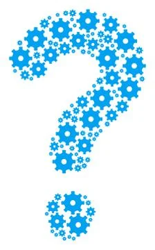 FAQ Shape of Gear Icons Illustrazione stock