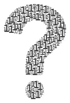 FAQ Shape of One Digit Icons Illustrazione stock
