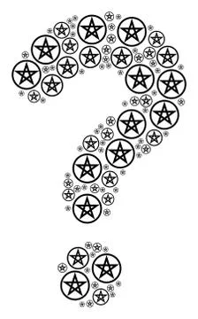 FAQ Shape of Star Pentacle Icons Illustrazione stock