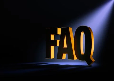 FAQ Silhouetted in Spotlight Stock Illustration