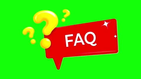 FAQ Speech Bubble Banner Animation on Green Screen Background Stock Footage 341452329