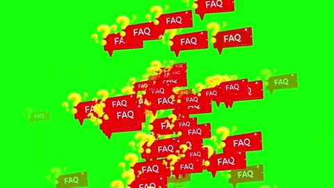 FAQ Speech Bubble Banner Animation on Green Screen Background Stock Footage 341452368