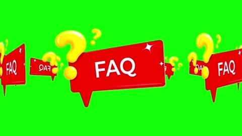 FAQ Speech Bubble Banner Animation on Green Screen Background Stock Footage 341452371