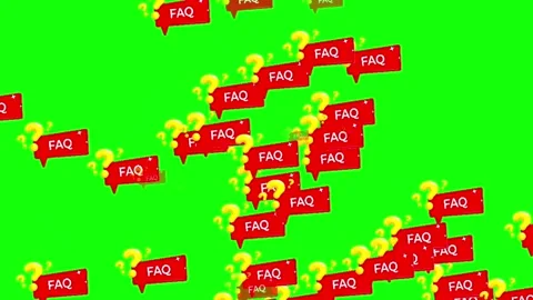 FAQ Speech Bubble Banner Animation on Green Screen Background Stock Footage 341452388