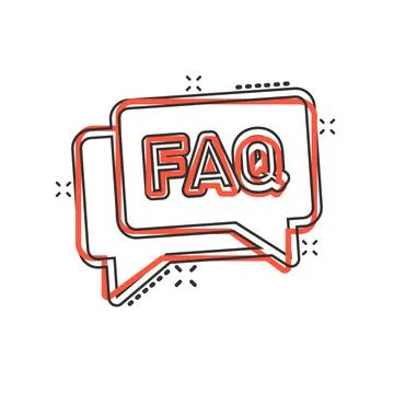 Faq speech bubble icon in comic style. Question cartoon vector illustration o Stock Illustration