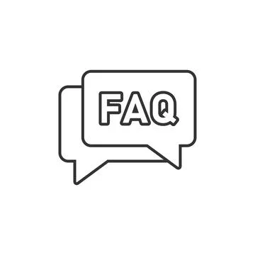 Faq speech bubble icon in flat style. Question vector illustration on white i Illustrazione stock