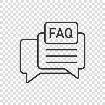Faq speech bubble icon in flat style. Question vector illustration on white i Stock Illustration