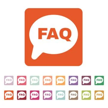 The faq speech bubble icon. Help symbol. Flat Stock Illustration