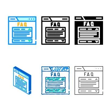 Faq styles schema seo color icon vector Stock Illustration