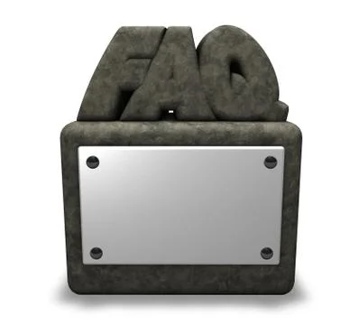 Faq tag on stone socket - 3d illustration Stock Illustration