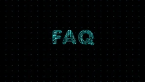FAQ, text with microprocessor computing texture, microprocessor background in Vídeo Stock 105964072