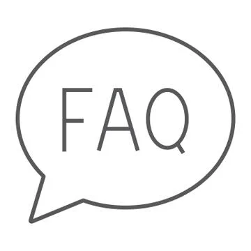 Faq thin line icon, speech and bubble, button sign Stock Illustration