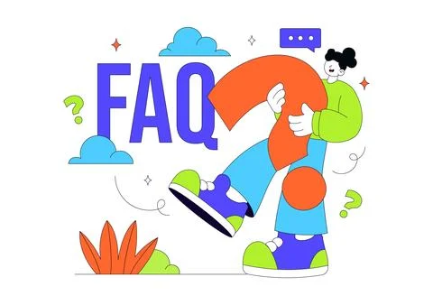 FAQ Vector Illustration featuring Frequently Asked Questions Concept With P.. Illustrazione stock