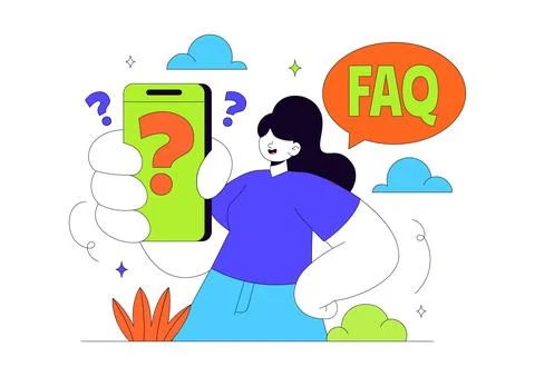 FAQ Vector Illustration featuring Frequently Asked Questions Concept With P.. Illustrazione stock