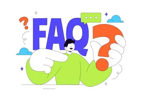 FAQ Vector Illustration featuring Frequently Asked Questions Concept With P.. Illustrazione stock