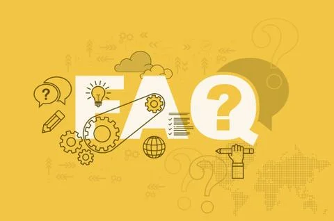 FAQ website banner design concept Illustrazione stock