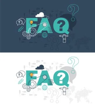FAQ website banner design concept Stock Illustration