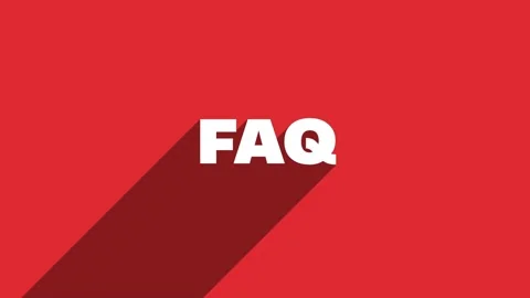 FAQ white letters with shadow moving banner animation on red background. 4K Stock Footage 159832011