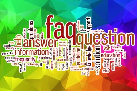 FAQ word cloud with abstract background Illustrazione stock