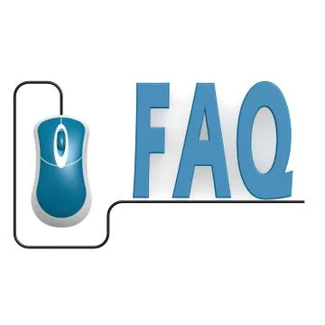 Faq word with computer mouse Stock-Illustration