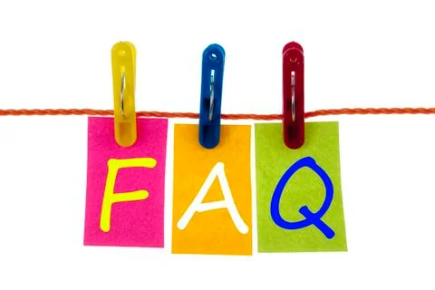 Faq word on laundry hook Stock Photos