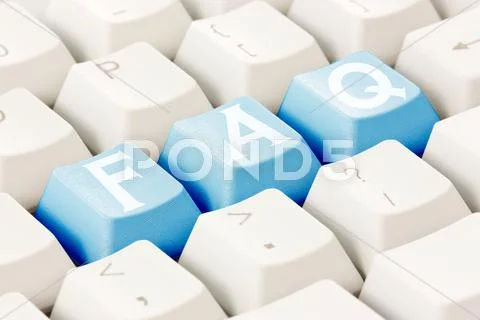 Faq written on keyboard buttons Stock Photos