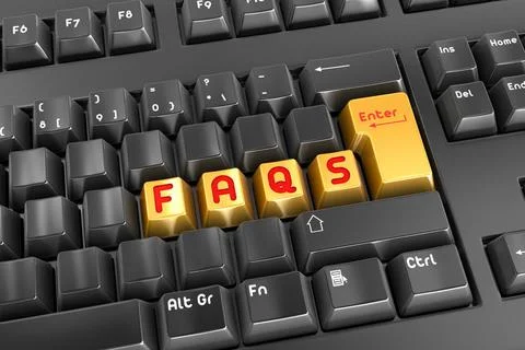 Faqs button Faqs button , This is a computer generated and 3d rendered pic... Stock Photos