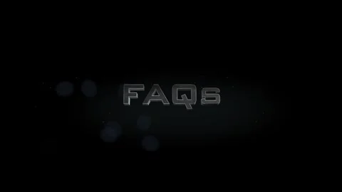 FAQs title metal text on black alpha channel background Stock Footage 296269087