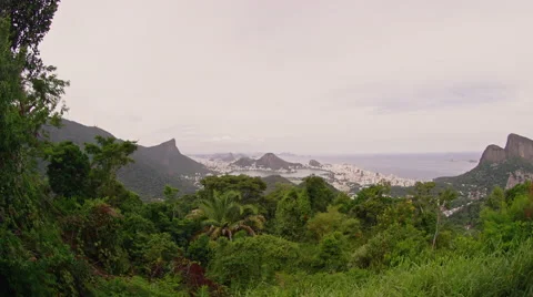 Far away view of Inner City, Rio de Janeiro, Brazil Stock Footage 64864983