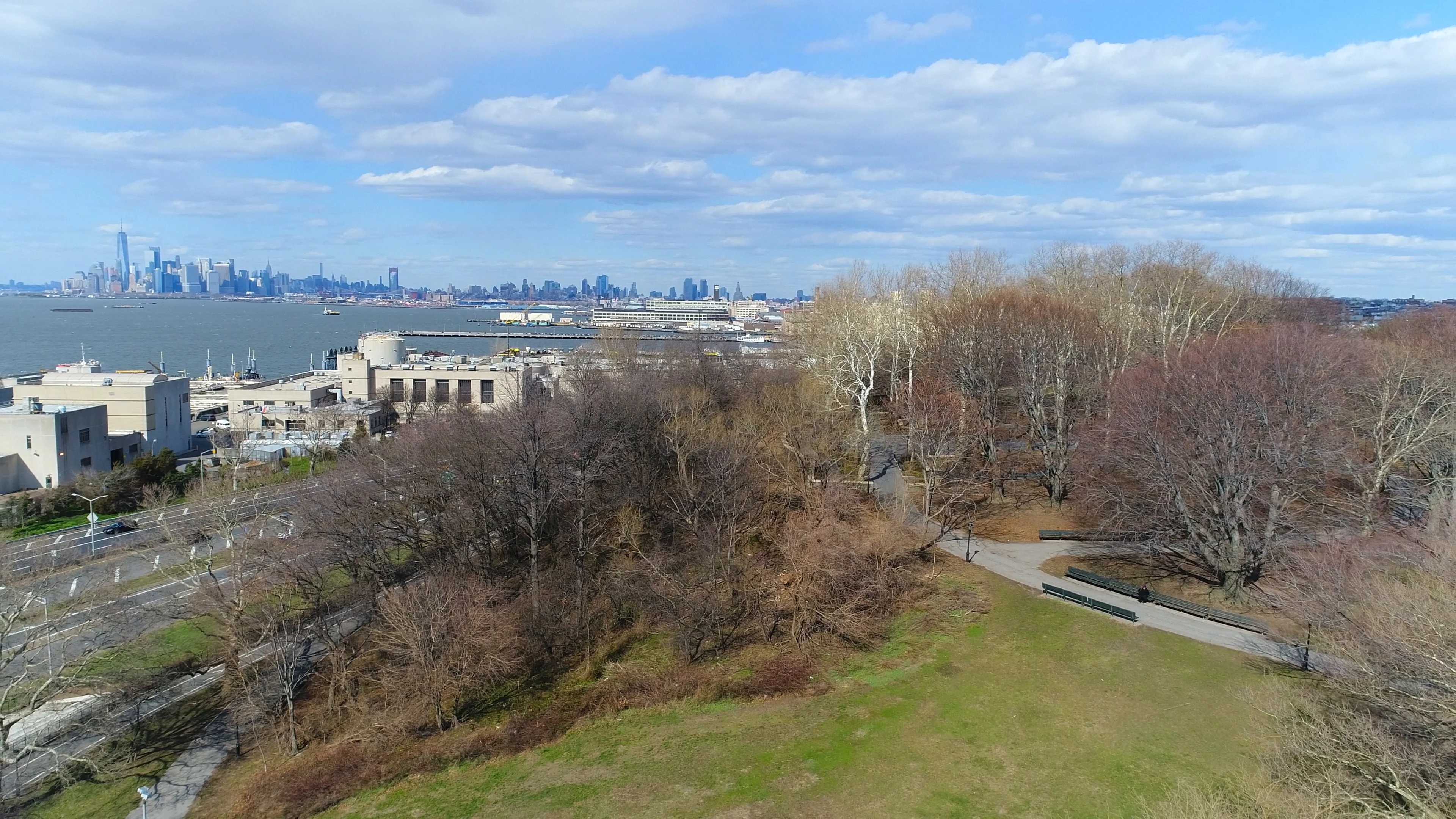 Far Away View of New York City from Bay Ridge Park