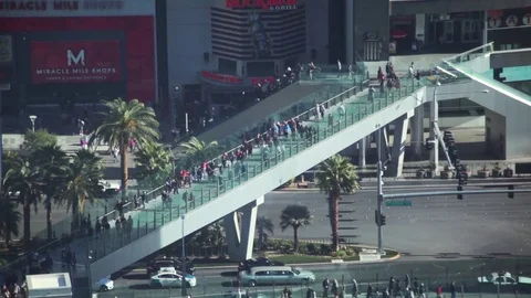 Far Away View Of Pedestrian Bridge Video stock 73365543
