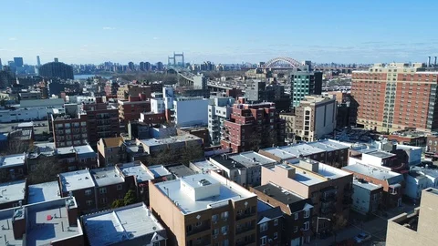 Far Away View of RFK and Hell Gate Bridge Video stock 88823689