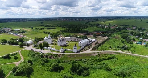 Far departure from the monastery Stock Footage 77774679