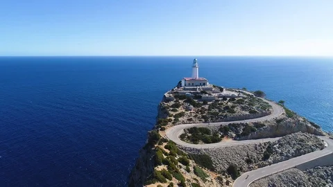 Far Formentor lighthouse at Mallorca, Spain Stock Footage 115624230