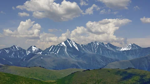Far mountain chains near a mongolia border 스톡 동영상 152387206