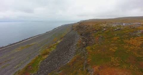 Far North. Beautiful cliffs by the sea Stock Footage 115765902