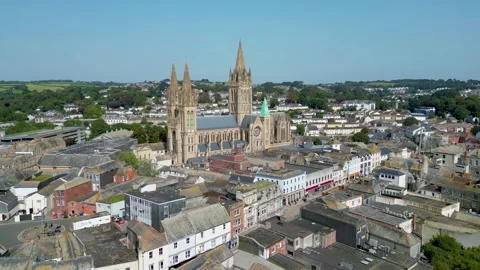 Far Orbit Truro Cathedral Left to right Stock Footage 251801299