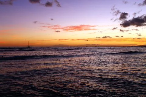 The far purple sunset Stock Photos