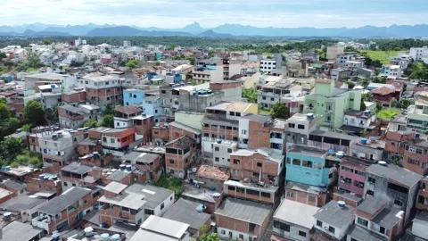 Far-reaching aerial view of a sprawling hillside urban area. Stock Footage 327624092
