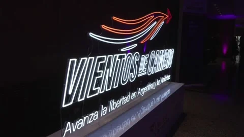 Far-right forum brings together Milei's supporters in Buenos Aires to celebrate  Stock Footage 344352519