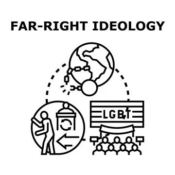Far right ideology creating global suppression and discrimination Stock Illustration